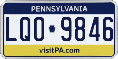 PA license plate LQO9846