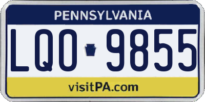 PA license plate LQO9855