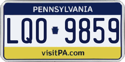 PA license plate LQO9859