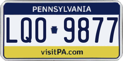 PA license plate LQO9877