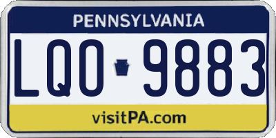 PA license plate LQO9883