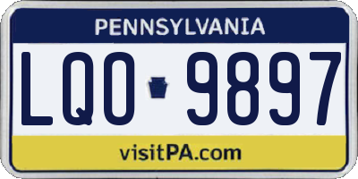 PA license plate LQO9897