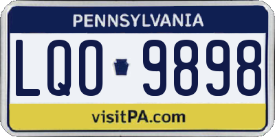 PA license plate LQO9898