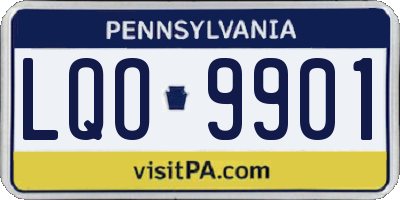 PA license plate LQO9901
