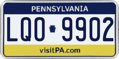 PA license plate LQO9902