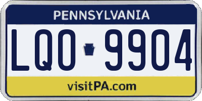 PA license plate LQO9904