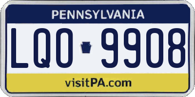 PA license plate LQO9908