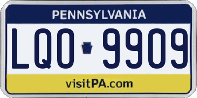 PA license plate LQO9909