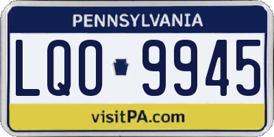 PA license plate LQO9945