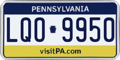 PA license plate LQO9950