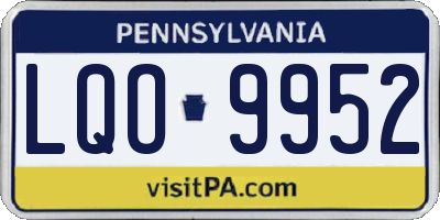 PA license plate LQO9952