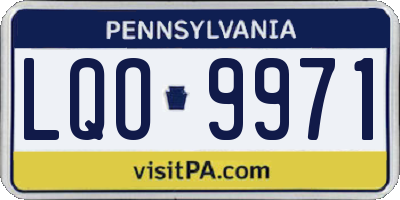 PA license plate LQO9971