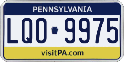 PA license plate LQO9975