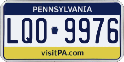 PA license plate LQO9976