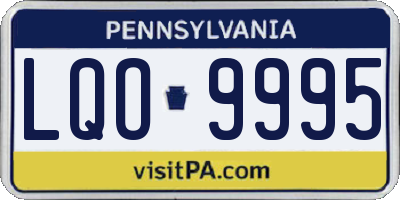 PA license plate LQO9995