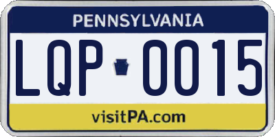PA license plate LQP0015