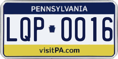 PA license plate LQP0016