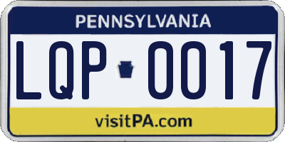 PA license plate LQP0017