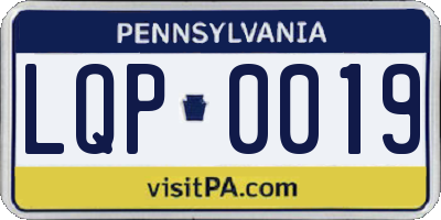 PA license plate LQP0019