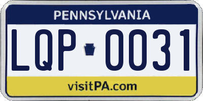 PA license plate LQP0031