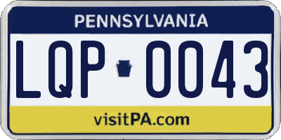 PA license plate LQP0043