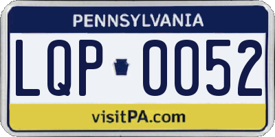 PA license plate LQP0052