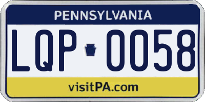 PA license plate LQP0058