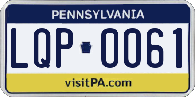 PA license plate LQP0061