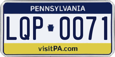 PA license plate LQP0071