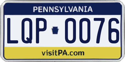 PA license plate LQP0076