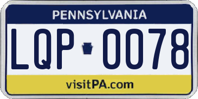 PA license plate LQP0078