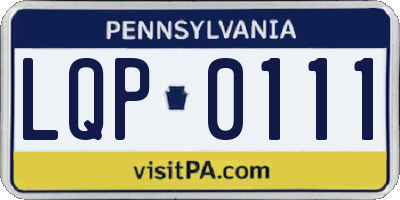PA license plate LQP0111