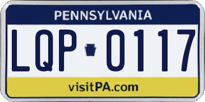 PA license plate LQP0117
