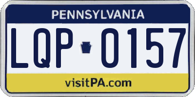 PA license plate LQP0157
