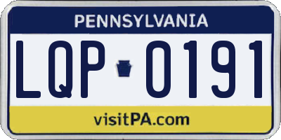 PA license plate LQP0191