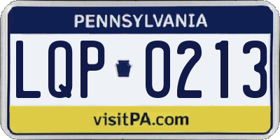 PA license plate LQP0213