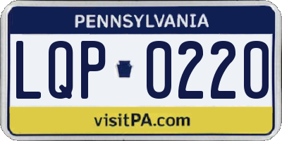 PA license plate LQP0220