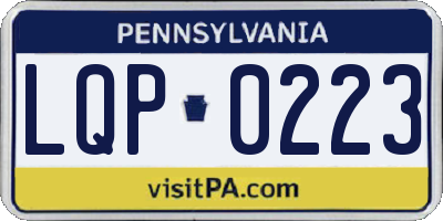 PA license plate LQP0223