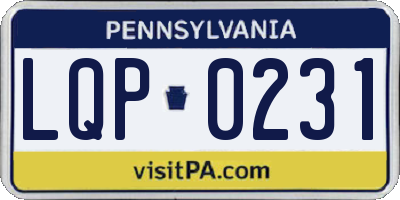 PA license plate LQP0231