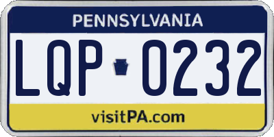 PA license plate LQP0232