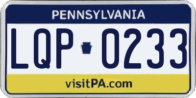 PA license plate LQP0233