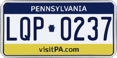 PA license plate LQP0237