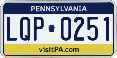 PA license plate LQP0251