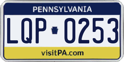 PA license plate LQP0253