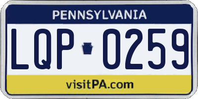 PA license plate LQP0259