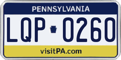 PA license plate LQP0260