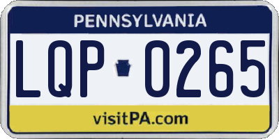 PA license plate LQP0265