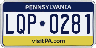 PA license plate LQP0281