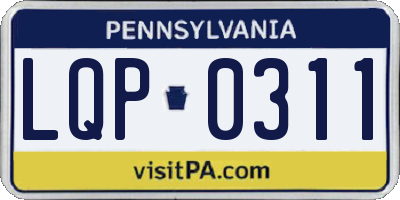 PA license plate LQP0311