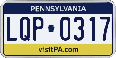 PA license plate LQP0317